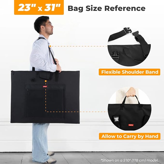 Nicpro Light Weight Art Portfolio Bag, 23x31” Waterproof Art Portfolio Case