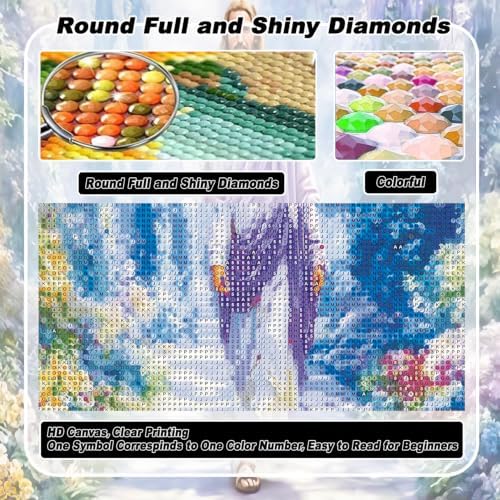 VeGuude Jesus Diamond Art Kits for Adults, 5D Diamond Art Flowers Kits for Beginner DIY Christian Diamond Art Full Drill Diamond Dots Crystal Craft Kits for Home Wall Decor Gifts, (16x12 inch)