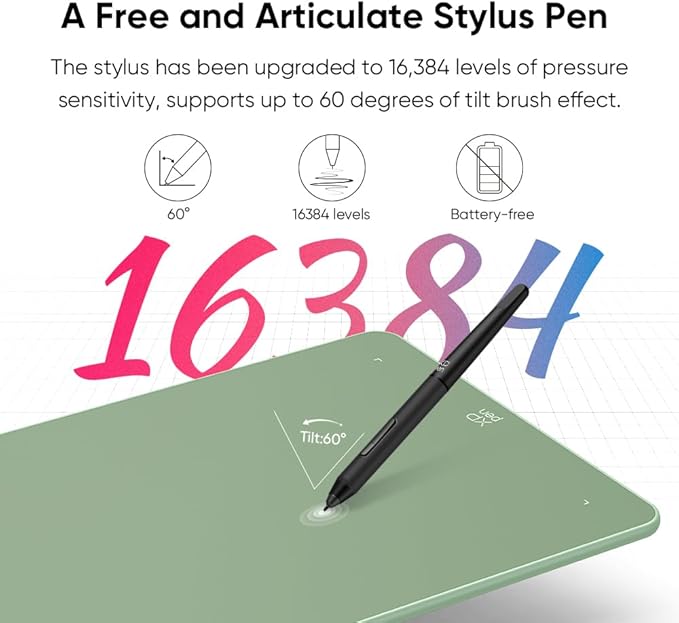 XPPen Deco 01 V3 10x6 Drawing Tablet | 16K Pressure Pen | Battery-Free Stylus | 8 Hotkeys | for OSU Gaming & Teaching | PC/Mac/Android/ChromeOS Compatible | Green