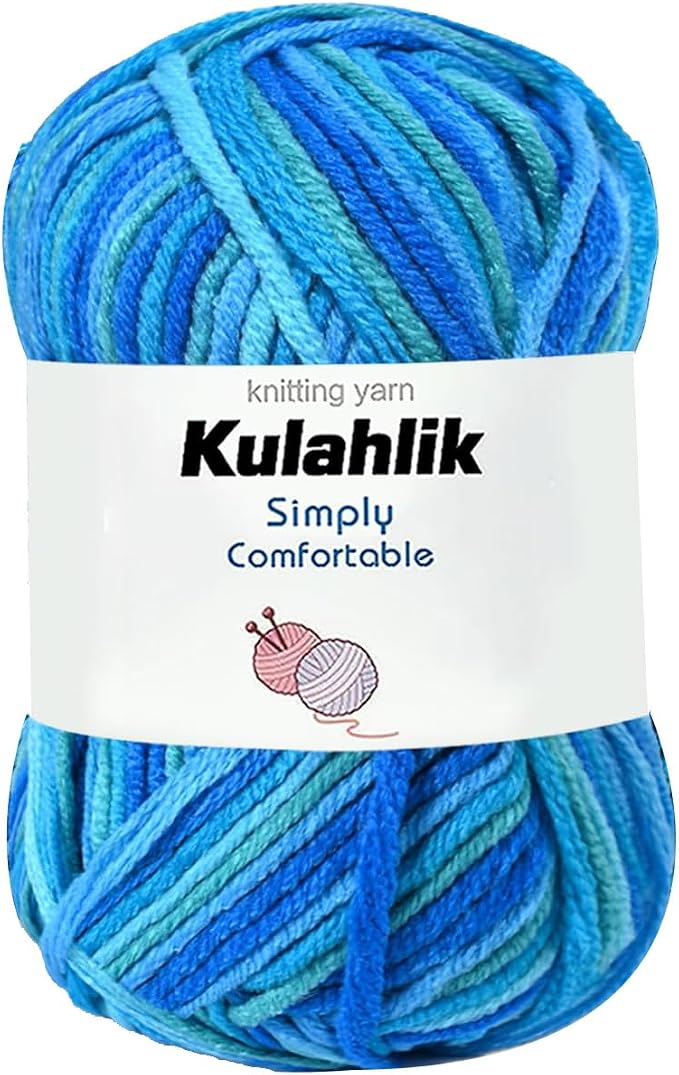 50g(1x50g) Acrylic Yarn for Crocheting and Knitting, Colorful Gradient Yarn Thread, 1 Rolls Skeins, Multicolor Hilo Acrílico, Perfect for DIY Crafts Project
