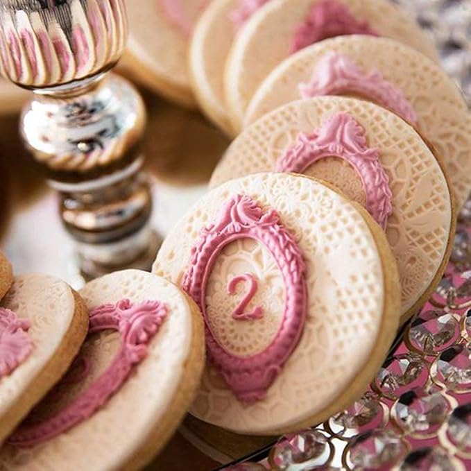 Sakolla Photo Frame Silicone Mold - 3 Pack Picture Fondant Candy Chocolate Molds Cake Decorating, Sugar, Gum Paste, Chocolate, Cookies, Resin, Polymer Clay - Pink