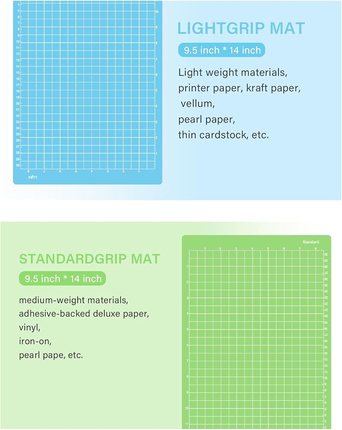 Gwybkq Cutting Mat, Compatible With Cricut Joy Xtra 12x8.5in 6 Pack Variety Adhesive (Standard & Light Grip) Reusable Craft Cutting Mats Sticky Accessories Replacement for Cutter
