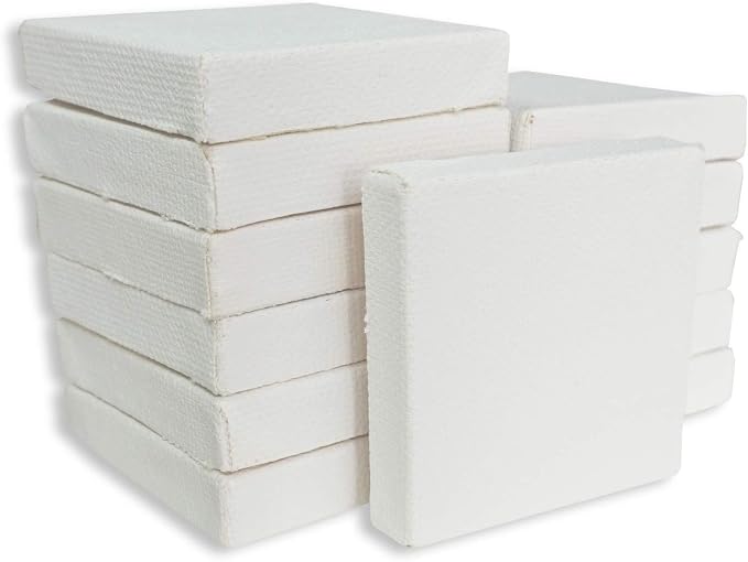 LWR CRAFTS Mini Stretched Canvas 2" X 2" Pack of 12