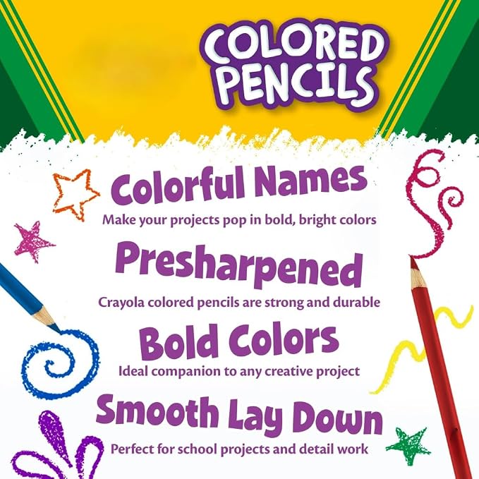Colored Pencils Set, 24 Vibrant Pre-Sharpened Art Pencils for Adult Coloring, Sketching, Drawing, Shading, Blending, and Creative Projects