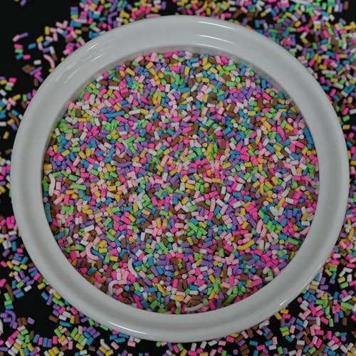 LIKETURE Fake Sprinkles 110G Non-edible Polymer Clay Sprinkles Fake Candy Sprinkles Slime Sprinkles Faux Sprinkles for Resin Slime Add Ins Plastic Sprinkle Nail Art Shaker Card Filler (Light Blue)