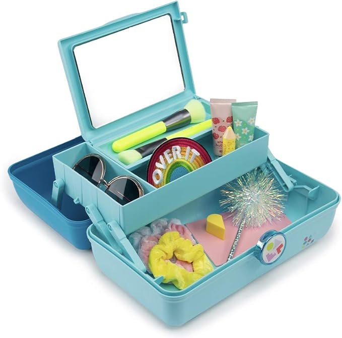 Caboodles On-the-go Girl - Forever Fun Cosmetic Organizer, Make-up & Accessory Case, Turquoise Over Sky, 1 count (CAB56264B)