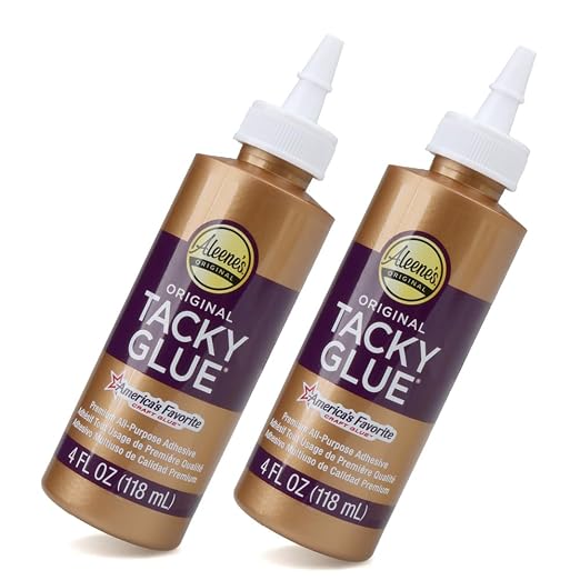 All-Purpose Tacky Glue – Premium Adhesive for Crafts, Jewelry, and Household Repairs – Original 4 Oz. (2 Bottles)