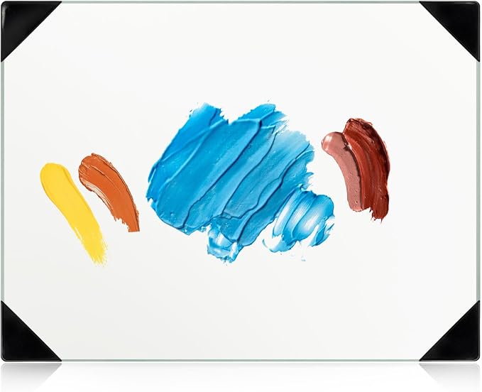 Glass Palette for Oil Painting, 12 x 9 Inches, Ultra Clear, Easy to Clean