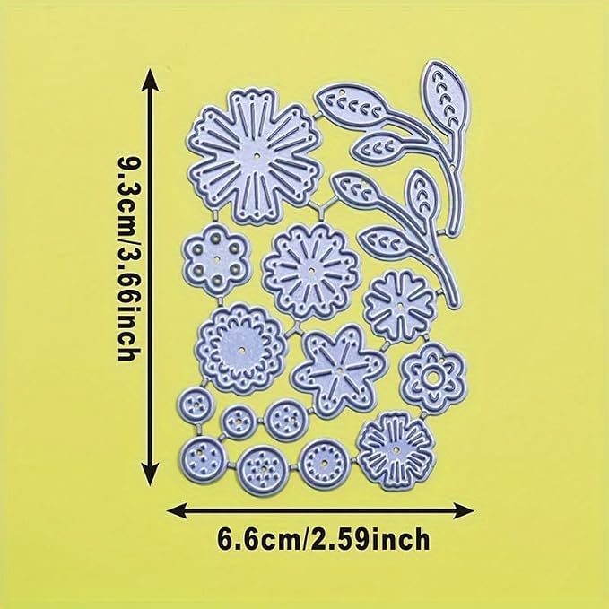 Lapoo Flowers Cutting Die for Scrapbooking - Durable Metal Cutting Die for DIY Scrapbook Photo Album Decorative Paper Card, Metal Card Making Supplies (Colorful Small Flowers 3.7 x 2.6 in)