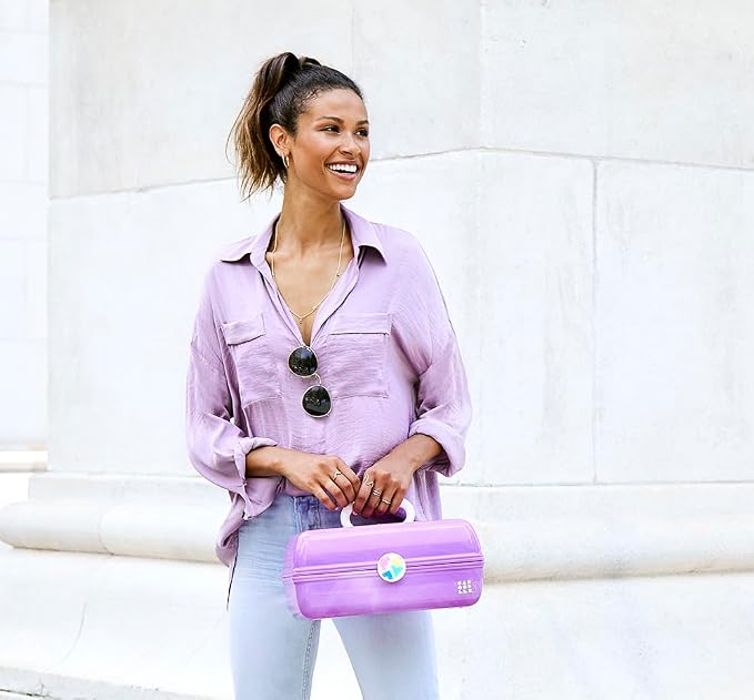 Caboodles On-The-Go Girl Retro Case, Lavender Marble, 13x8x5.75 Inch (Pack of 1)