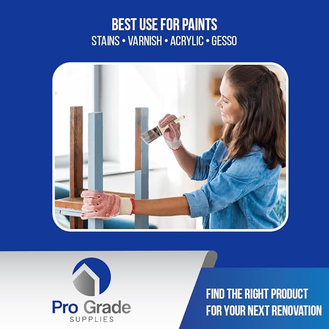 Pro Grade Paint Brushes, 3 Inch Angled Paint Brush, Trim & Stain, 2 Pack