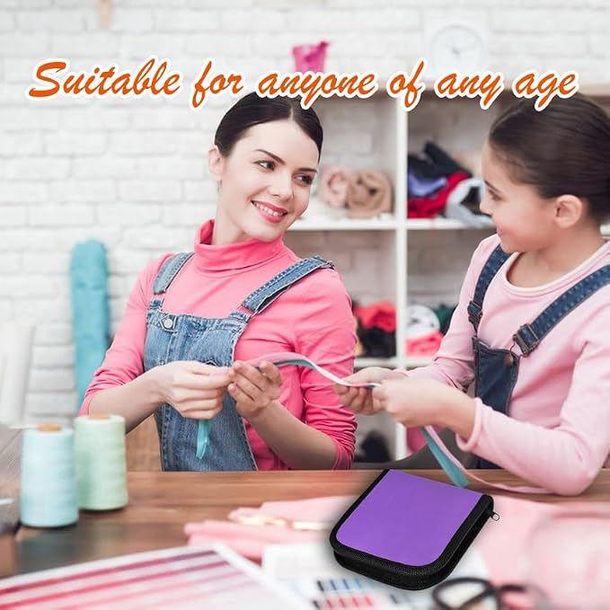 Sewing Kit Gifts for Grandma, Mom, Friend, Traveler, Adults, Beginner, Emergency,Sewing Supplies Accessories with Scissors,Sewing Needles Thimble, Thread,Tape Measure etc (Dark Purple, S)