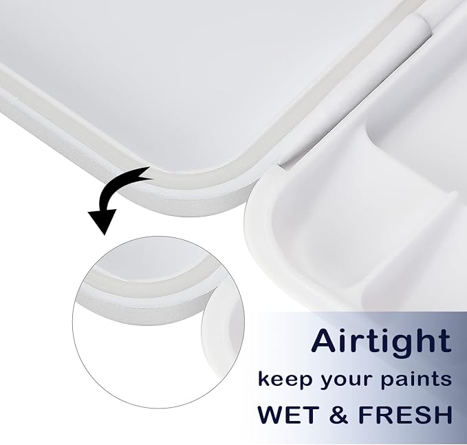 Mr. Pen- Airtight Watercolor Palette with Lid, 18 Wells & 2 Mixing Areas (Pack of 3)