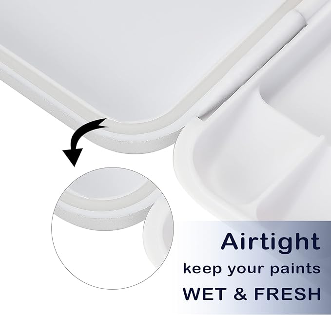 Mr. Pen- Airtight Watercolor Palette with Lid, 18 Wells & 2 Mixing Areas | Lightweight Sealing Paint Palette for Travel, Painting, Watercolor Mixing, Art Class and Studio Use