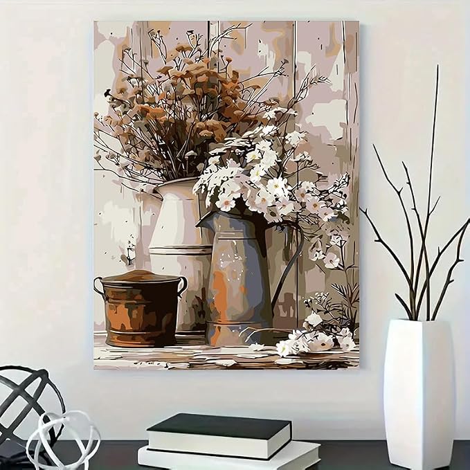 BYGFHLYW Easy Paint by Numbers Kit on Canvas for Adults Beginner | DIY Painting with Numbers for Adults, Acrylic Simple Oil Paints by Number Kits for Home Wall Decor 16x20 In
