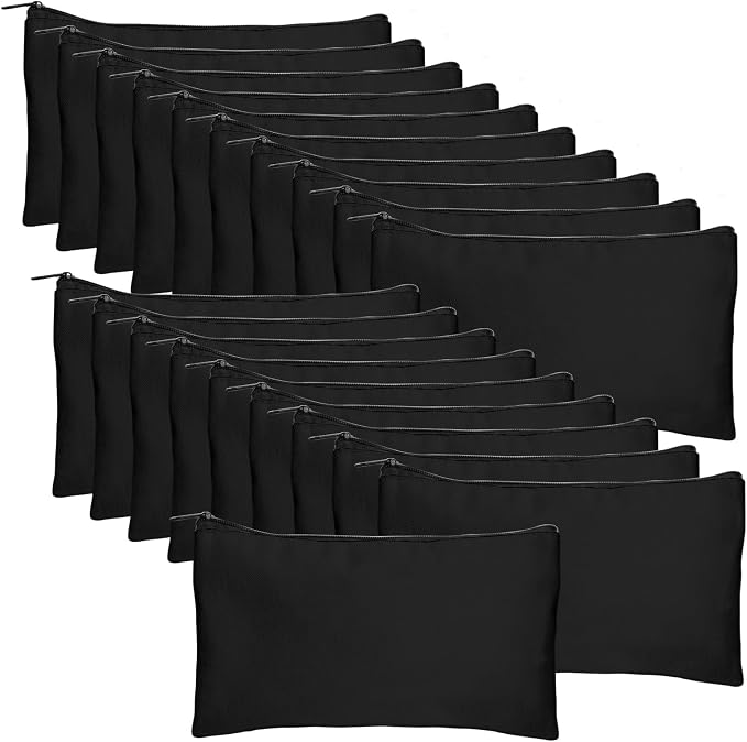 Legigo Blank Canvas Bags Zipper Pouch Makeup Bags Pencil Pouch Bulk | Multi-Purpose, Sturdy Canvas Pouch with Zipper, Cosmetic Travel Toiletry Bag for DIY Crafts, Gifts & Storage, 8.3 x 5 Inch