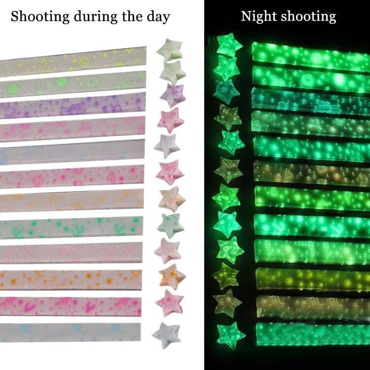 Star origami, colorful decorative paper strips, origami paper strips, DIY origami star paper strips (12 color glowing star origami/210 sheets)