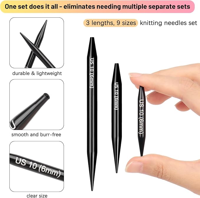 Katech Interchangeable Knitting Needles Set-27pcs Circular Knitting Needles