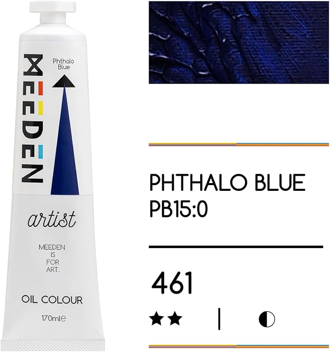 MEEDEN Artist Grade Oil Paint: Phthalo Blue - 170ml/5.7oz Tube | Professional Art Paints and Supplies for Canvas Painting