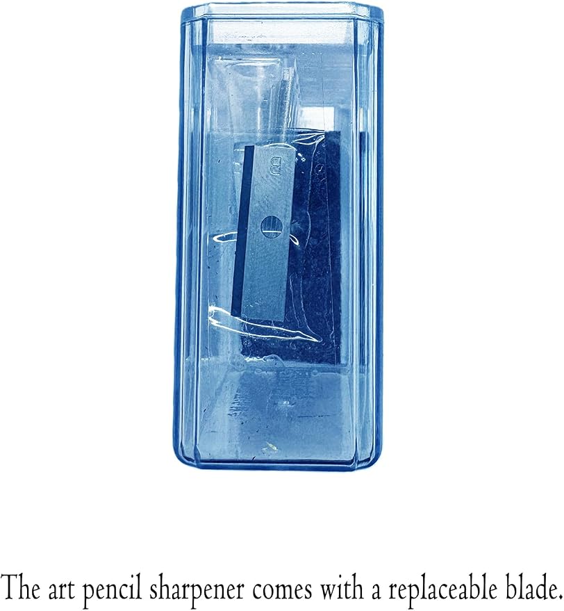 4-Hole Art Pencil Sharpener,Sketch Sharpener,Long Lead Grinding Tool,Suitable for Artists and Drawing Enthusiasts (E.2 Pieces (Blue))