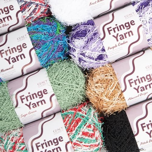 Craft County Fringe Yarn – Medium 4 Polyester Yarn for Scrubby Cloths, Personalized Gifts, and More!