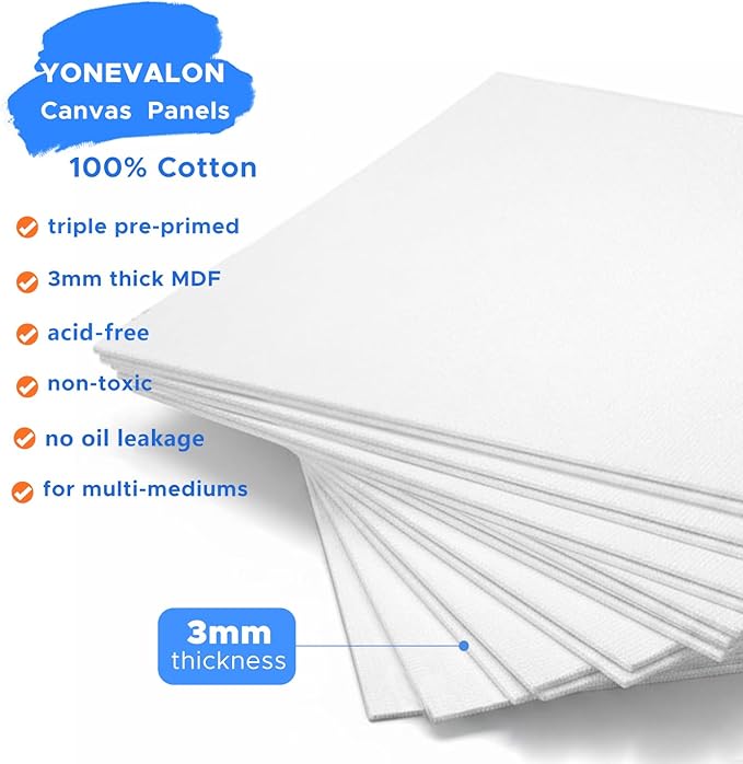 Small Canvases for Painting 5x7 inch, 82 Pack Bulk Painting Canvas Boards | Mini Blank Canvas Panels, Gesso Primed Acid-Free 100% Cotton, for Oil, Watercolor, Acrylic, Art Supplies for All Skill Level