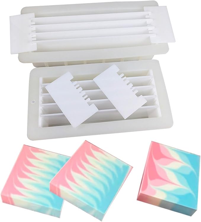 Silicone Loaf Soap Mold Dividers Plastic Partition Clapboard Rectangular White DIY Handmade Swirling Making Tools Silicone Mold