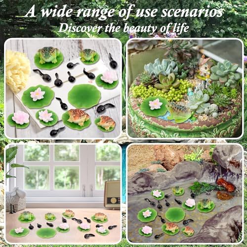 30Pcs Mini Resin Pond Accessories Miniature Floating Lotus Water