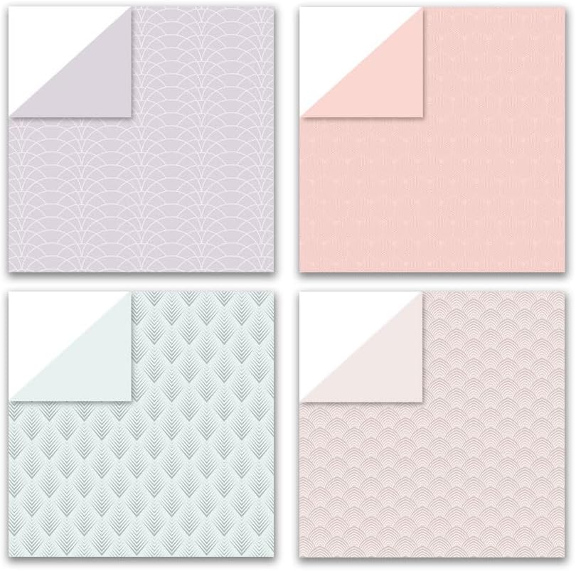 Pastel Aesthetic Scrapbook Paper 24 Sheets Soft Color Pattern Paper Double Sided Printing for DIY Card Making Scrapbook Wedding Photo Album Home Décor-12 x 12 Inches