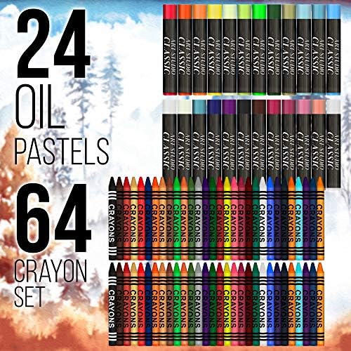 U.S. Art Supply 163-Piece Mega Wood Box Artist Kit with Easel, Painting
