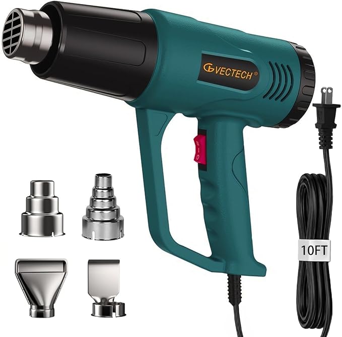 Heat Gun,10FT cable,Dual-Temperature Settings 572°F & 1112°F