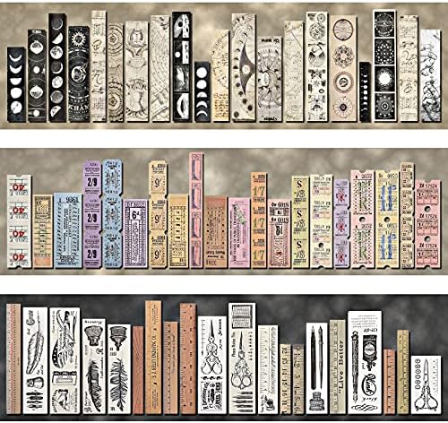Tenare 120 Pcs Vintage Scrapbook Stickers Antique, Astronomy, Ruler, Time
