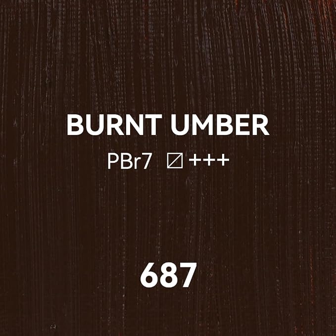 PHOENIX Burnt Umber Oil Paint - Studio Oil Paint Single Large Tube - 170ml / 5.75 Fl oz. Burnt Umber 687