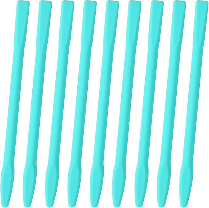 Gartful Colored Silicone Stir Sticks, Epoxy Resin Mixing Sticks Reusable Stirring Rods for Art Supplies, DIY Crafts Resin, Paint Mixing, Craft Supplies, Tumbler Making, Face Mask Spatula,Turquoise