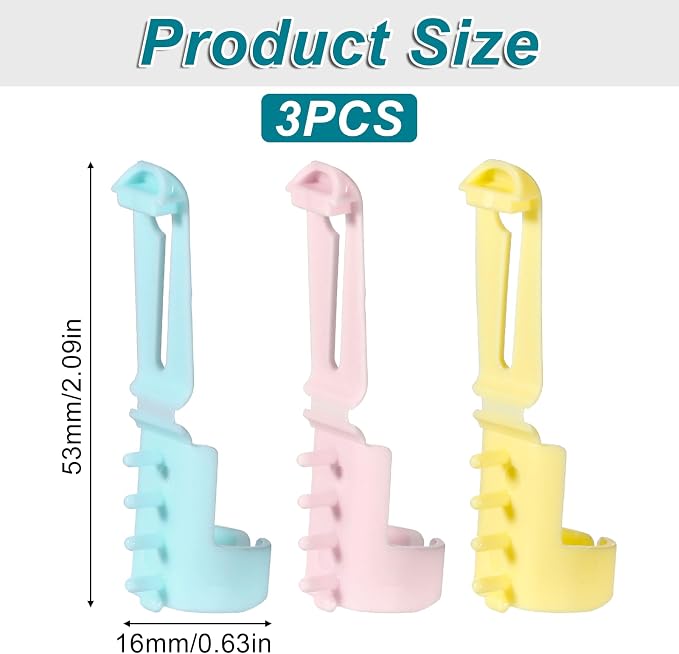 YQQYG 3PCS Yarn Guide Ring for Crocheting, Plastic Yarn Guide Ring Crocheting Knitting Tool, Adjustable Crafts Accessories (Pink, Blue and Yellow)