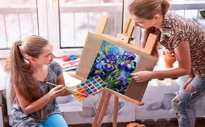 TCDZMYGS Flower Paint by Numbers Kit for Adults Beginner,10x10 inch | Paint by Number for Beginner,Adult Paint by Number,HD Color Canvas,DIY Tool Kits,Stress Relief Craft,Great Gift,With Frame