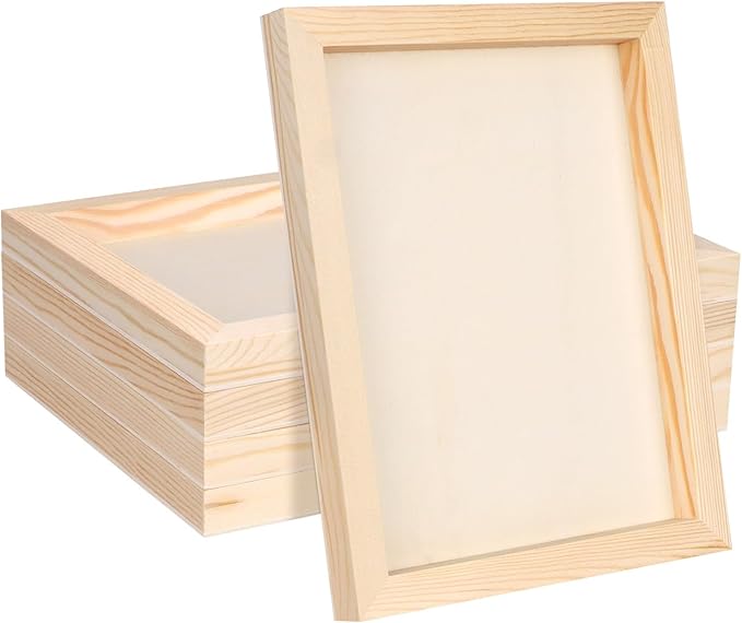 FSWCCK 5 Pack 8 x 10 inch Wood Panel Boards, Unfinished Wood Canvas Panels for Crafts, Painting Canvas, DIY Art Projects, Pouring, Arts Use with Oils, Acrylics