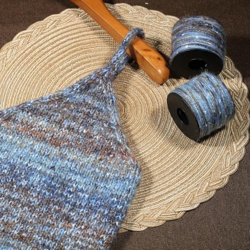 Artisanal Yarn Collection Multifiber Fancy Yarn for Knitting Crocheting Crafts DIY, Set of 3 Rolls(097 Misty Blue Sea Sand)