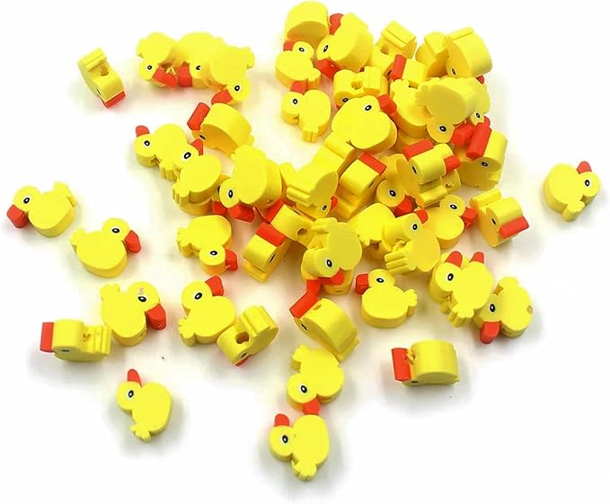 100 Pcs Polymer Clay Beads Heishi Spacer Beads Supplies (Duck)