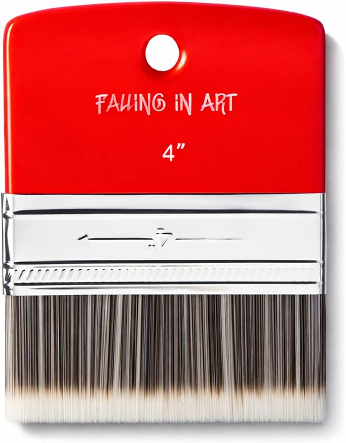 Falling in Art 4 Inch Flat Paddle Paint Brush | Scale Brush, Blending Paint Brush, Wide Flat Paint Brushes for Oil and Acrylic Paints