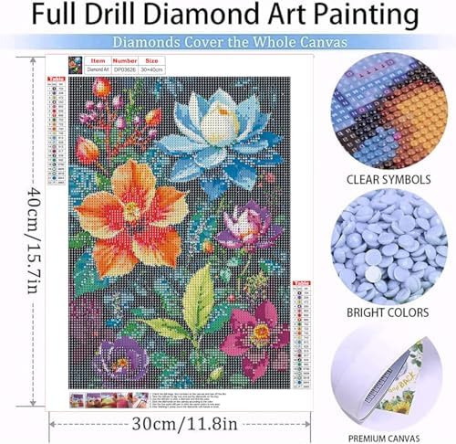 Flowers Diamond Art Kits for Adult Diamond Painting Kit for Beginner