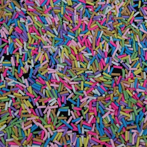 LIKETURE Fake Sprinkles 110G Non-edible Polymer Clay Sprinkles Fake Candy Sprinkles Slime Sprinkles Faux Sprinkles for Resin Slime Add Ins Plastic Sprinkle Nail Art Shaker Card Filler (Blue)