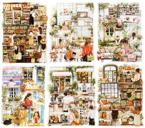 120PCS Cozy Daily Life PET Stickers Set, Character and Aesthetic Scenes for Scrapbooking, Journaling, and DIY Crafts