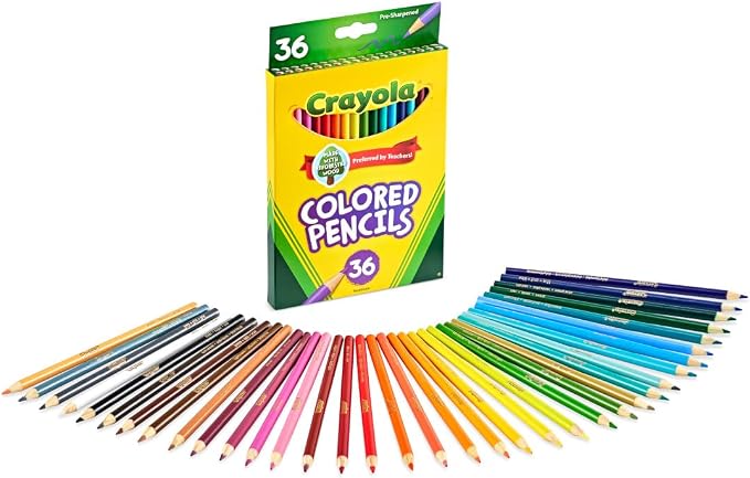 Crayola Colored Pencils (36ct), Teacher School Supplies for Kids & Adults, Preschool Classroom Must Haves, Coloring Gift, Ages 3+
