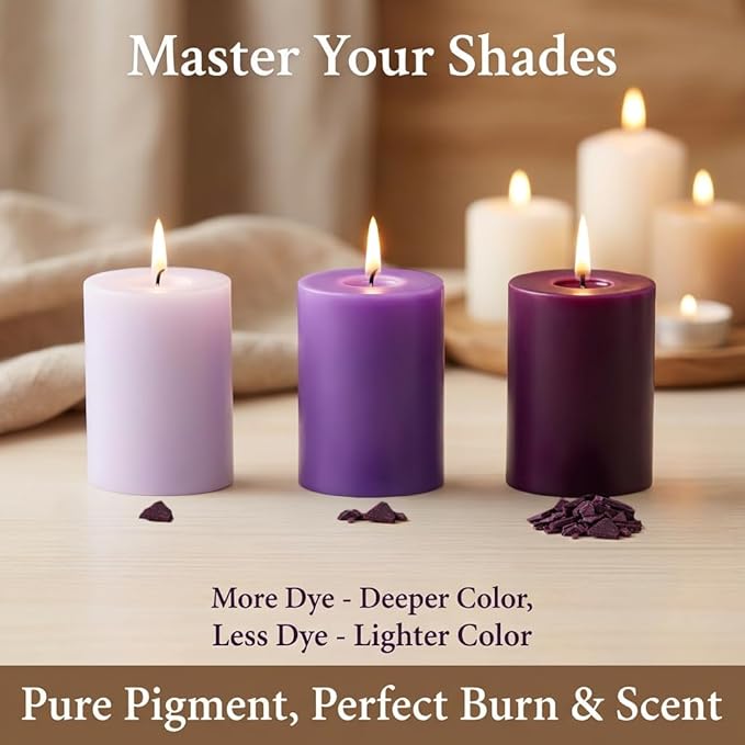 MAQIHAN Candle Dye - 16 Vibrant Colors Wax Dye for Soy Wax Candle Making | Candle Making Supplies, Bulk Wax Coloring Dye for DIY Candle, Soy Candle Making, Safe Natural Colors