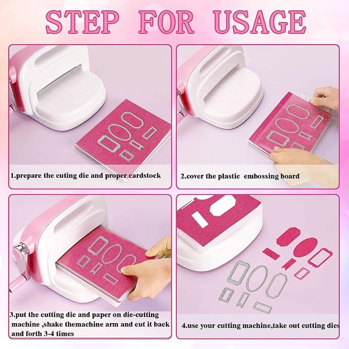 Folding Greeting Card Cutting Dies Card Making Die Cut Label Carbon Steel Die Cuts Stencils Blessing Card Scrapbooking Embossing Template Dies for Birthday Mother's Day Craft Album Decor