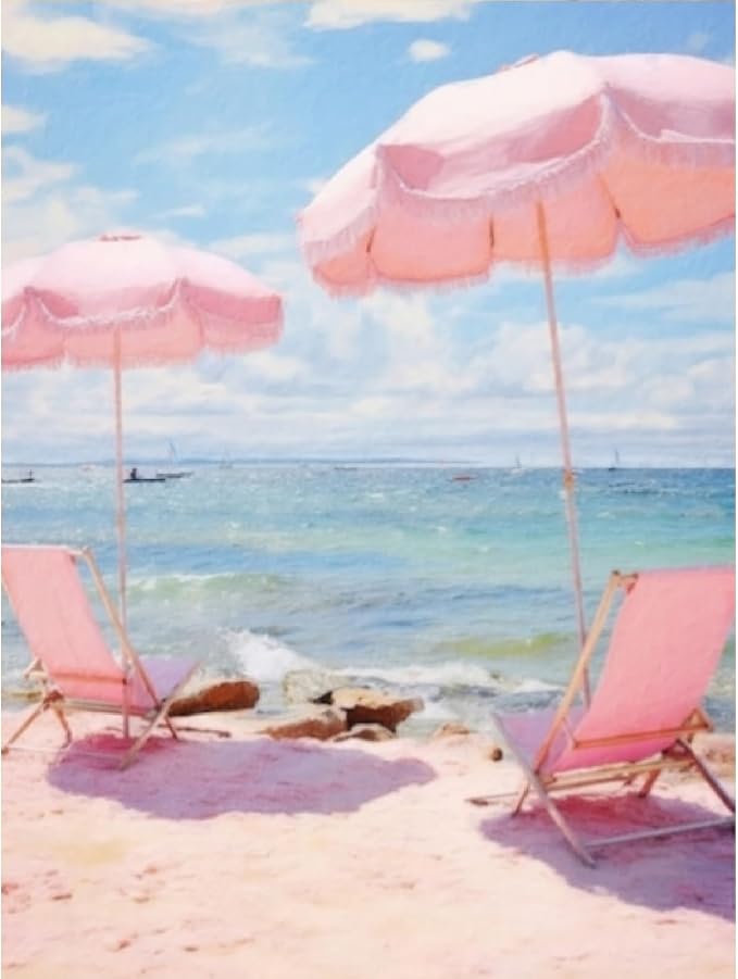 Chicken Diamond Art Kits for Adults,Beach Diamond Painting Kits 12X16 Inch