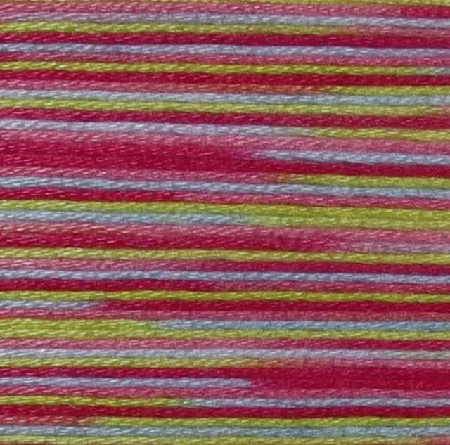 KCS Big skeins of 25 Meters Size 25 Color Variegated Cross Stitch Stranded Threads,6 skeins,4502