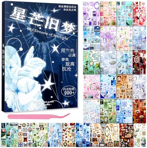 30 Sheets Japanese Sticker Book 990+ Vintage Aesthetic Scrapbook Journal Stickers Cute Korean Stickers for Journaling Scrapbooking Supplies Kawaii Sticker for Kids Adult DIYCosmtic Books