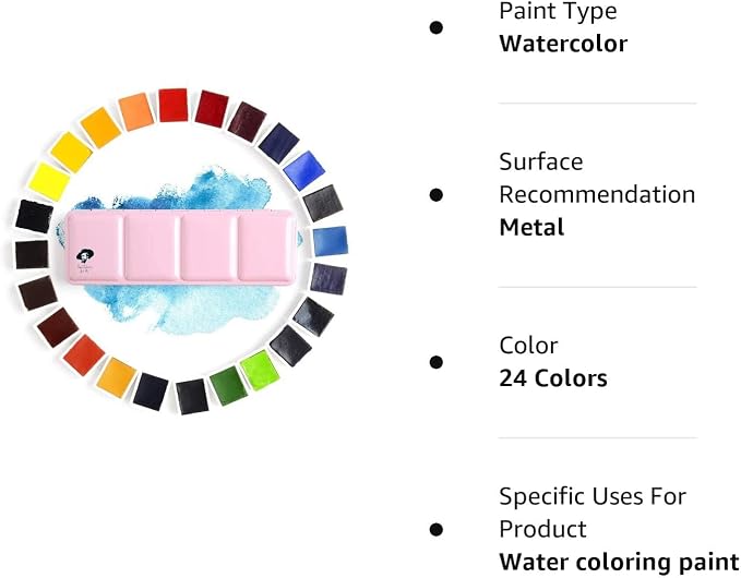 Paul Rubens Watercolor Paint Set Artist Grade, 24 Vivid Colors | High Lightfastness & Unmatched Transparency, Portable Metal Case Art Supplies for Artists Beginners Hobbyists Students